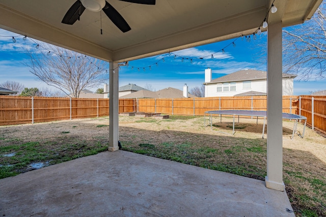 view of patio / terrace with ceiling fan