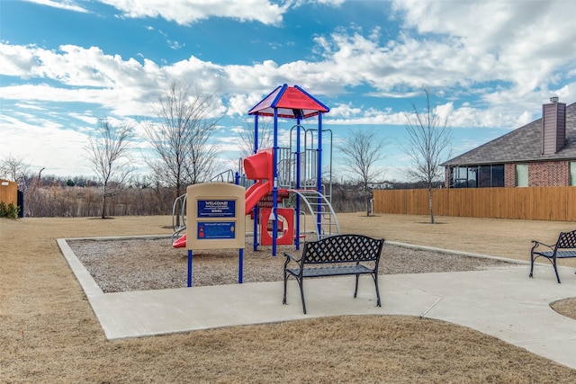 community play area with fence