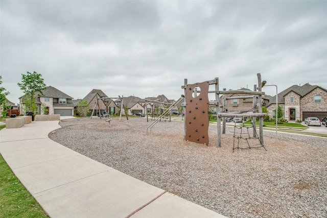 community playground with a residential view