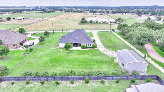 bird's eye view featuring a rural view