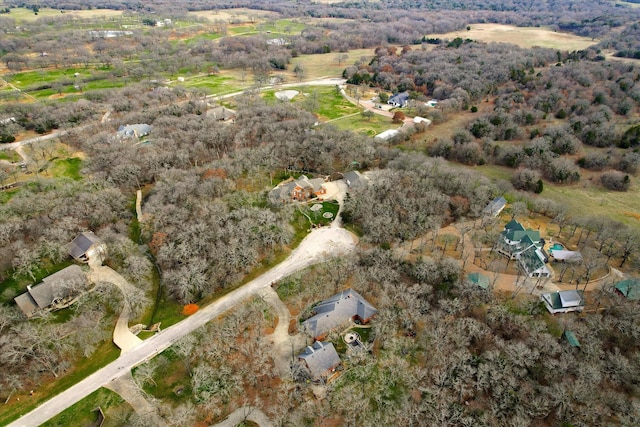 drone / aerial view with a rural view