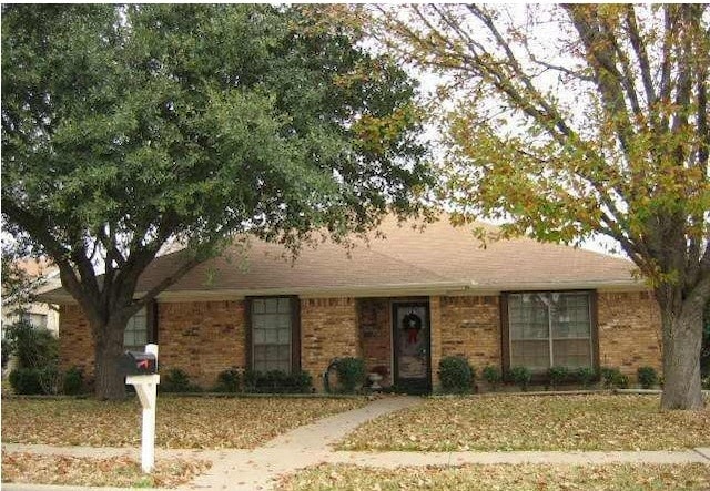 view of single story home