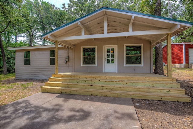 exterior space with a porch