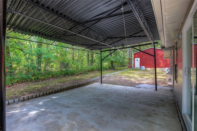 view of patio with an outdoor structure