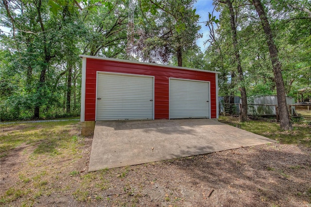 view of garage