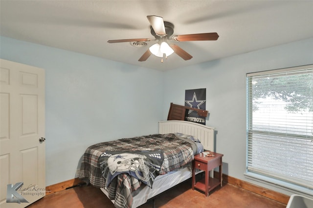 bedroom with ceiling fan