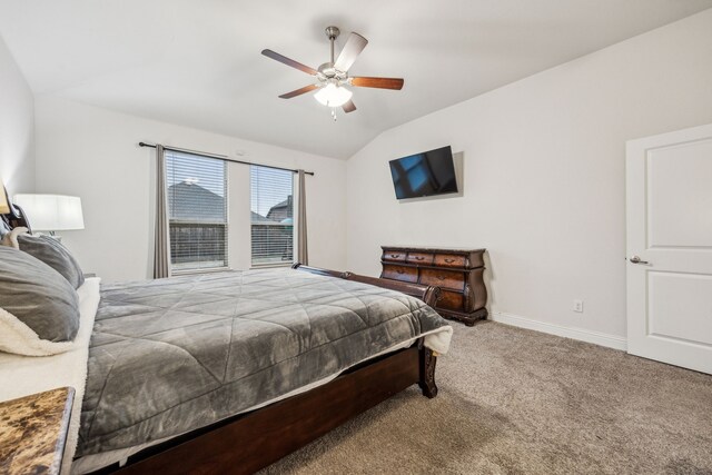 6201 Cheshire St, Celina, TX 76227 - carpeted bedroom with lofted ceiling and ceiling fan