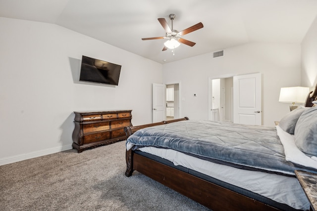 6201 Cheshire St, Celina, TX 76227 - carpeted bedroom featuring lofted ceiling and ceiling fan