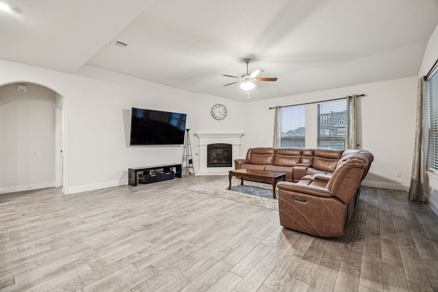 6201 Cheshire St, Celina, TX 76227 - living room with ceiling fan and light hardwood / wood-style flooring