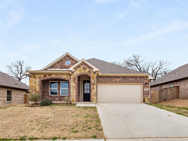 view of front of property featuring a garage