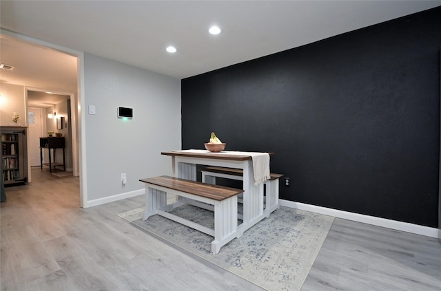 dining area featuring light hardwood / wood-style floors