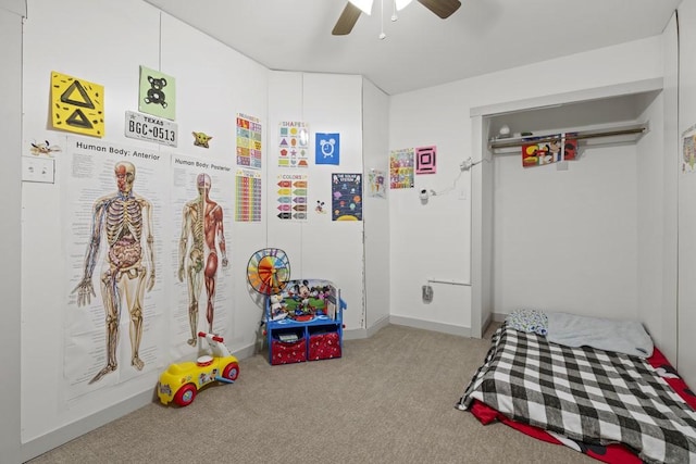 309 Overhill Dr, Arlington, TX 76010 - bedroom featuring carpet floors and ceiling fan