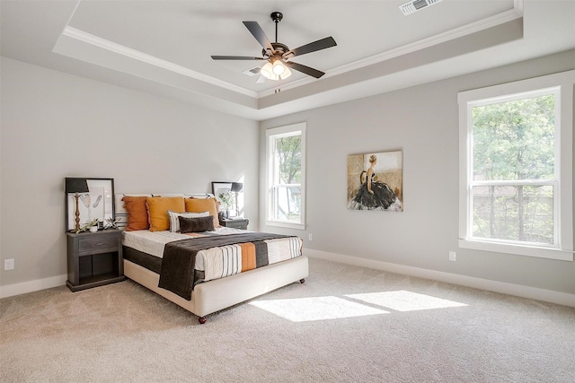 2000 Cumberland Cir, Corsicana, TX 75110 - bedroom featuring a tray ceiling and crown molding