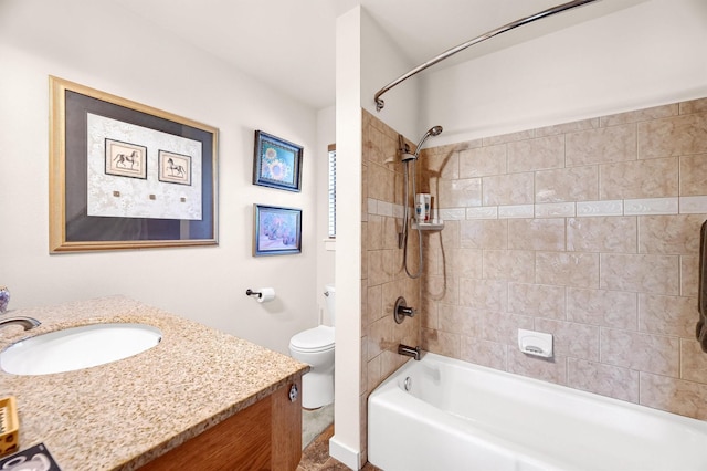 206 Pueblo Dr E, Lake Kiowa, TX 76240 - bathroom with toilet,  shower combination, and vanity