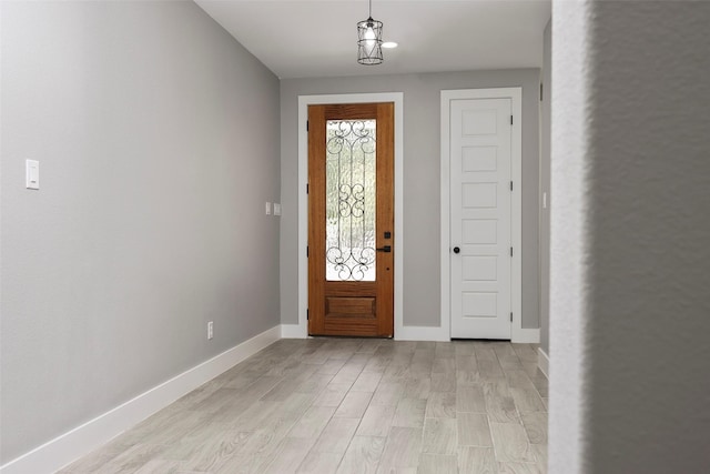 foyer featuring light wood-type flooring