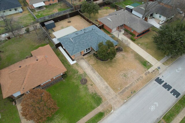 aerial view with a residential view