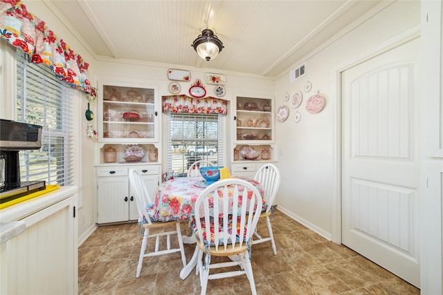 dining area with visible vents