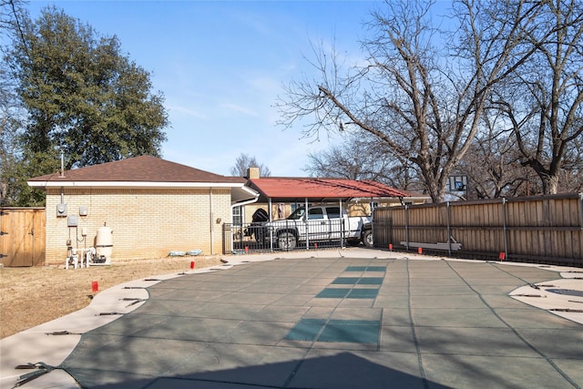 exterior space featuring fence