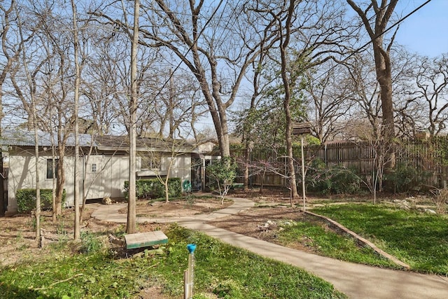 view of yard with fence