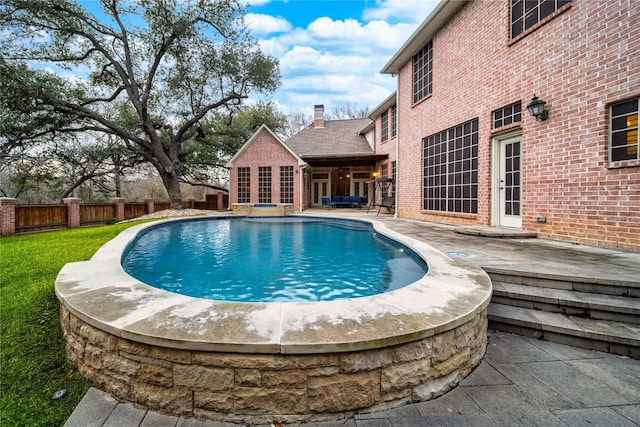 view of pool featuring an outdoor hangout area and a patio area