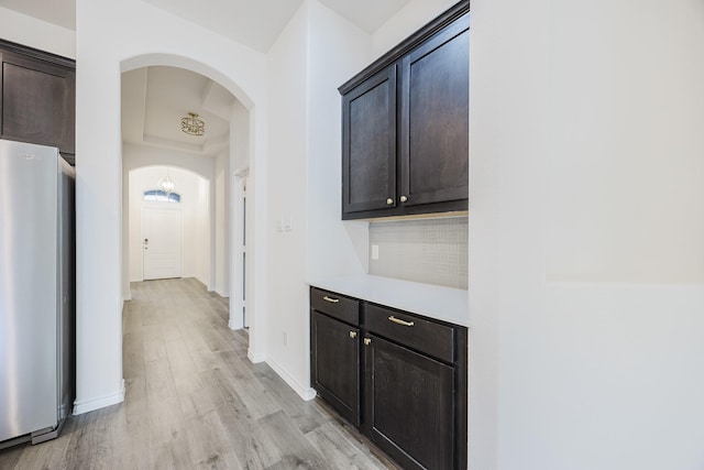 hall featuring light wood-type flooring