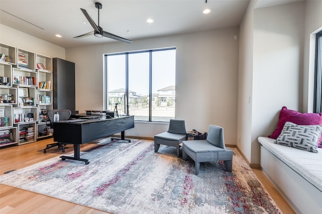 office area featuring hardwood / wood-style flooring