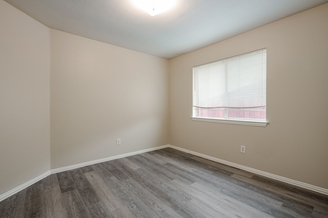 spare room featuring wood-type flooring