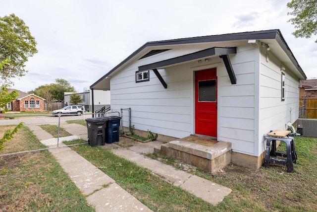 view of front of home with central AC unit