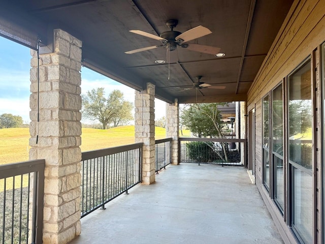 view of patio / terrace with ceiling fan