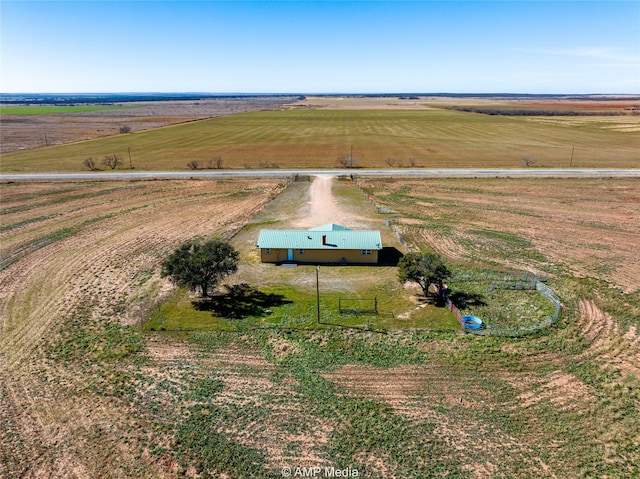 aerial view featuring a rural view