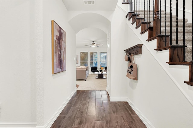 corridor featuring hardwood / wood-style flooring