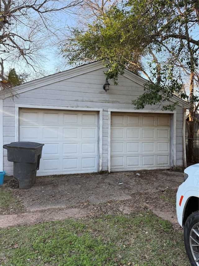 view of garage