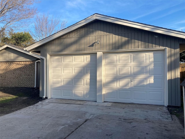 view of garage