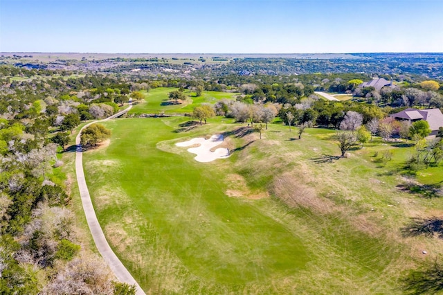 drone / aerial view featuring view of golf course