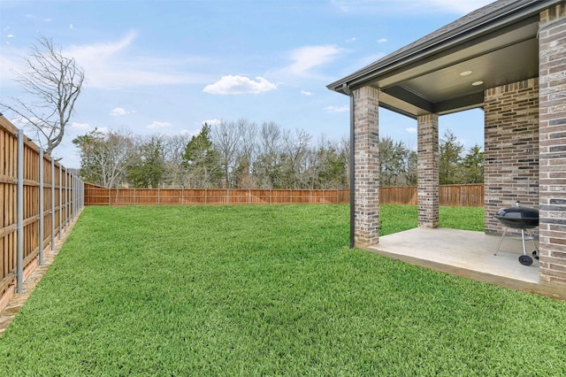 view of yard with a patio area