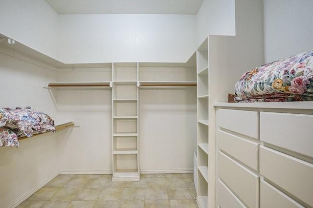 view of walk in closet