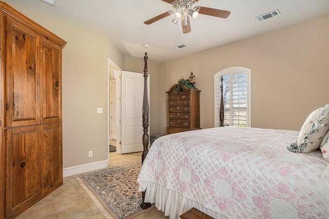 bedroom with ceiling fan