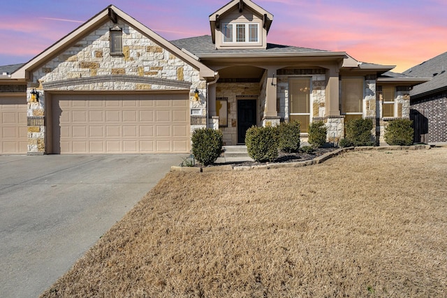 view of front of house with a garage