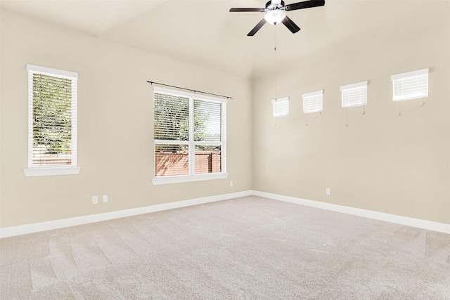 spare room with a healthy amount of sunlight, carpet, and baseboards