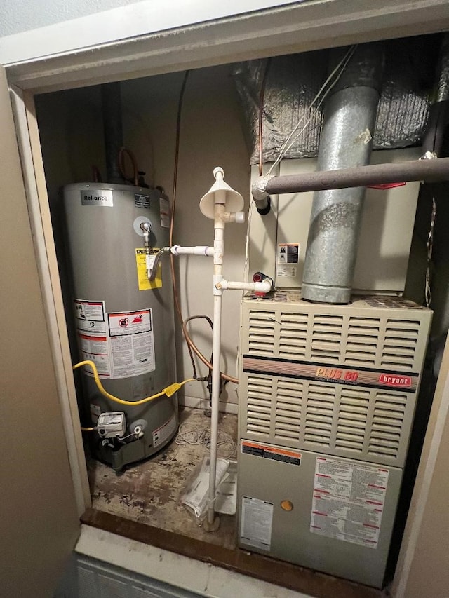 utilities featuring gas water heater