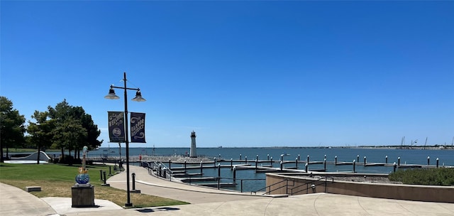 view of home's community featuring a water view