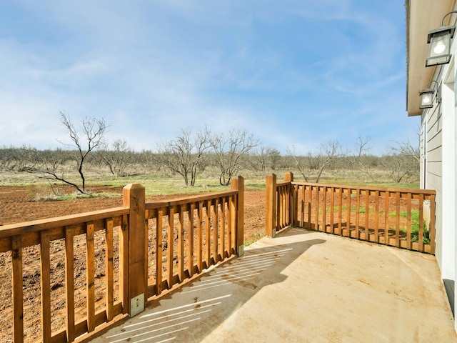 deck with a rural view