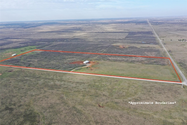 bird's eye view featuring a rural view