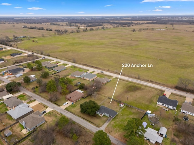 aerial view featuring a rural view