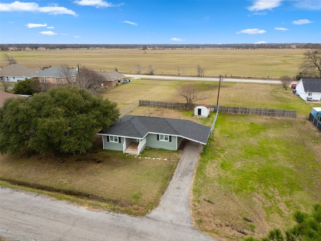 drone / aerial view featuring a rural view