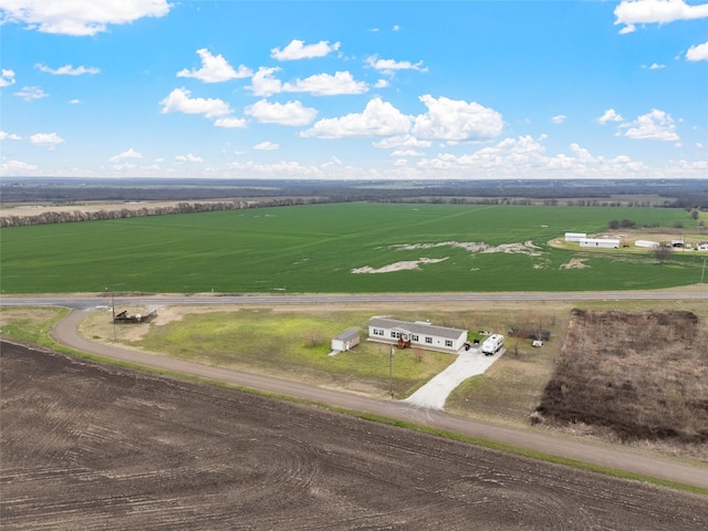 aerial view with a rural view