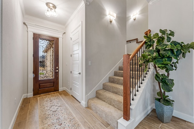 entryway with ornamental molding