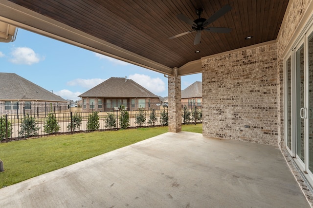 view of patio / terrace with ceiling fan