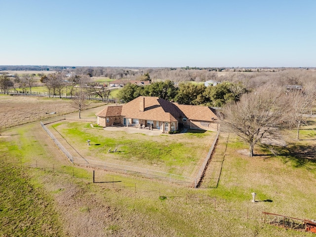 bird's eye view with a rural view