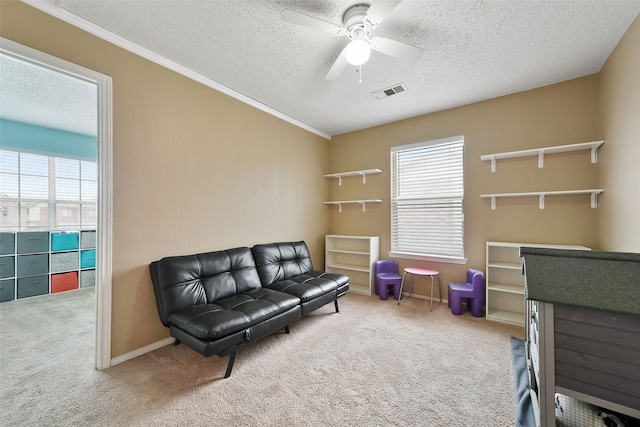 728 Oriole Dr, Saginaw, TX 76131 - living area featuring carpet floors, visible vents, and a healthy amount of sunlight